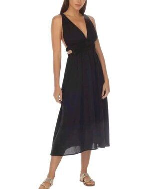 Raviya Women's MIDI Dress Cover-up, Black, Sz. L